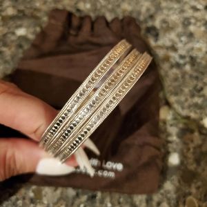 Set of 3 Anna Beck Sterling Silver Bangle Bracelet